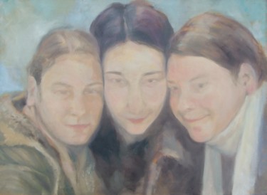 Painting titled "Three sisters" by Aliz Dvorzsak, Original Artwork