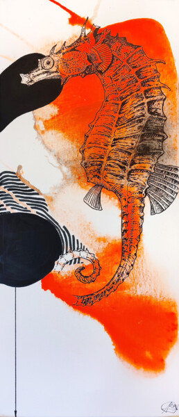 Картина под названием "Seahorse" - Aljona Shapovalova, Подлинное произведение искусства, Акрил