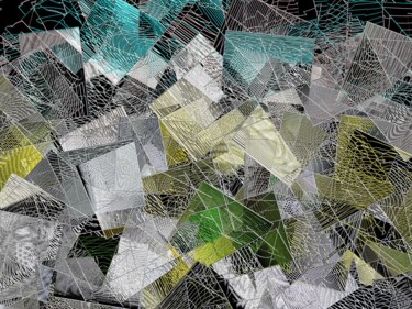Digitale Kunst mit dem Titel "CUBES ABSTRAITS" von Aljuna, Original-Kunstwerk, 2D digitale Arbeit