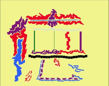 Arts numériques intitulée "Lettre chinoise E" par Aljuna, Œuvre d'art originale, Travail numérique 2D