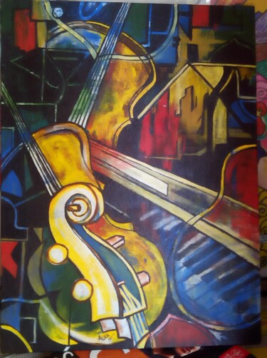 Painting titled "music" by Alka Prasad, Original Artwork, Acrylic