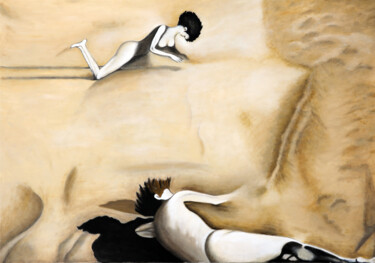 Peinture intitulée "Sea Of Sand" par Alketa Karavela, Œuvre d'art originale, Huile