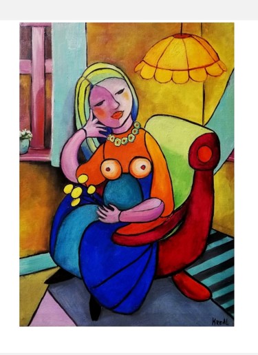 Картина под названием ""Dreaming" canvas,…" - Almira Krechetova, Подлинное произведение искусства, Масло