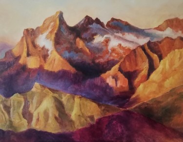 Картина под названием ""Альпы"" - Almira Krechetova, Подлинное произведение искусства, Масло Установлен на Деревянная рама д…