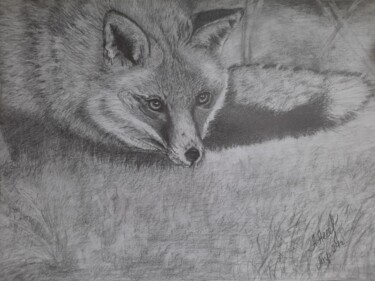 Drawing titled "На охоте." by Alla Aleksandrova, Original Artwork, Pencil