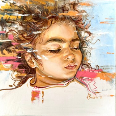 Painting titled "Daughter 1" by Alla Badsar, Original Artwork, Oil