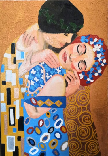 Painting titled "Lovers" by Alla Deshevykh, Original Artwork, Oil