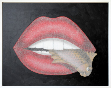 Schilderij getiteld "GOLDFISH OF DESIRES" door Alla Grande, Origineel Kunstwerk, Acryl