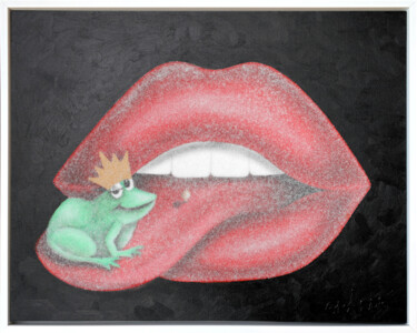 Painting titled "KISS THE FROG" by Alla Grande, Original Artwork, Acrylic