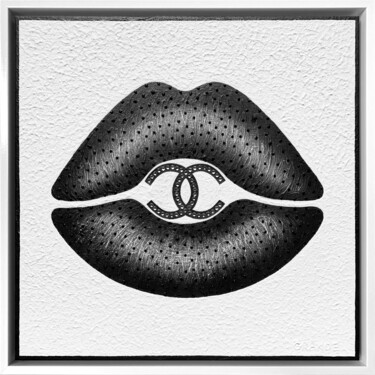 Peinture intitulée "LOVE CHANEL LIPS" par Alla Grande, Œuvre d'art originale, Acrylique