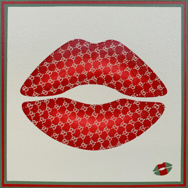 Malerei mit dem Titel "GUCCI RED LIPS" von Alla Grande, Original-Kunstwerk, Acryl