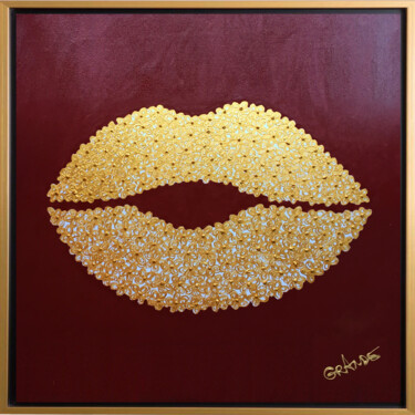 Painting titled "GOLDEN KISS" by Alla Grande, Original Artwork, Acrylic