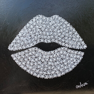 Malerei mit dem Titel "WHITE KISS" von Alla Grande, Original-Kunstwerk, Lack