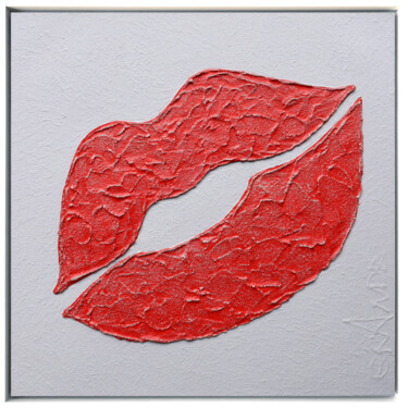 Картина под названием "RED KISS 2" - Alla Grande, Подлинное произведение искусства, Акрил