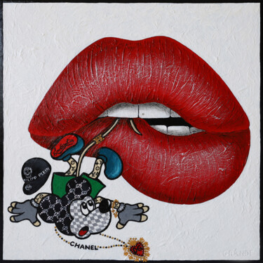 Painting titled "KISS TRAP FOR FASHI…" by Alla Grande, Original Artwork, Acrylic