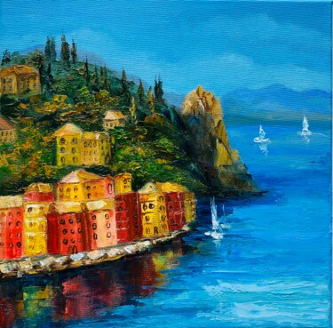 Painting titled "Portofino" by Alla Kyzymenko, Original Artwork, Oil