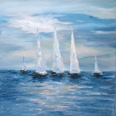 Sailboats Peinture intitulée "Sailboats" par Alla Kyzymenko, Œuvre d'art originale, Huile