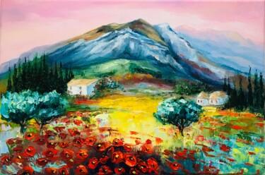Pittura intitolato "Tuscany Landscape" da Alla Kyzymenko, Opera d'arte originale, Olio