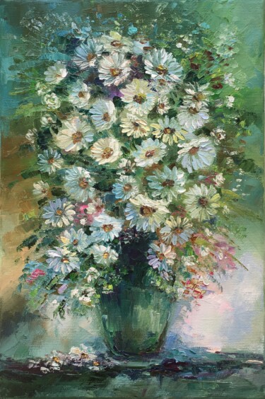 Painting titled "Daisy" by Alla Kyzymenko, Original Artwork, Oil