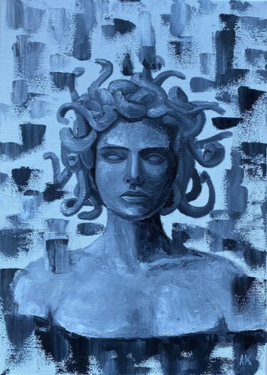 Painting titled "Medusa Gorgon" by Alla Kyzymenko, Original Artwork, Oil