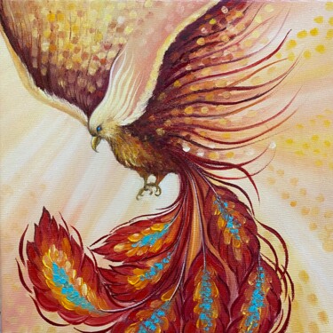 Painting titled "Phoenix Bird" by Alla Kyzymenko, Original Artwork, Oil