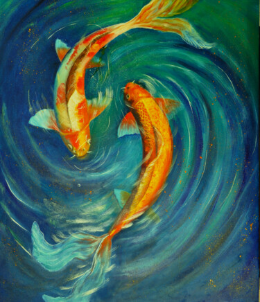 Painting titled "a symbol of harmony" by Alla Landenband, Original Artwork, Oil