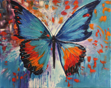 Pittura intitolato "butterfly" da Alla Landenband, Opera d'arte originale, Olio