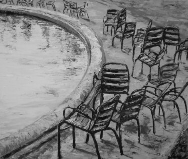 Malarstwo zatytułowany „Парк Тюильри” autorstwa Alla Ronikier, Oryginalna praca, Olej Zamontowany na Drewniana rama noszy