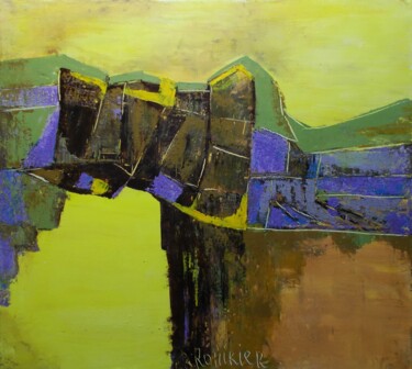 Malerei mit dem Titel "Provence roofs" von Alla Ronikier, Original-Kunstwerk, Acryl