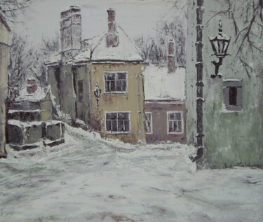 Painting titled "Tallinn. Winter city" by Alla Ronikier, Original Artwork, Oil