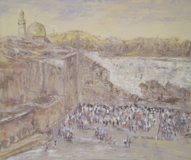 Malarstwo zatytułowany „Jerusalem” autorstwa Alla Ronikier, Oryginalna praca, Olej Zamontowany na Drewniana rama noszy