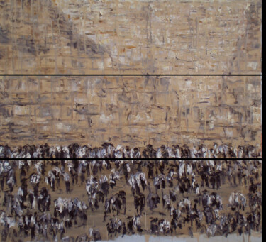 Pittura intitolato "Wall of Tears" da Alla Ronikier, Opera d'arte originale, Olio Montato su Telaio per barella in legno