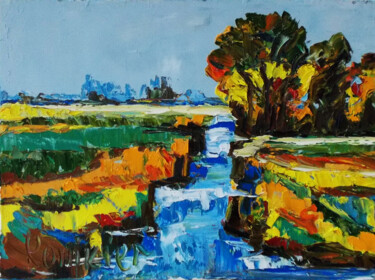 Painting titled "Summer is in full s…" by Alla Ronikier, Original Artwork, Oil Mounted on Wood Stretcher frame