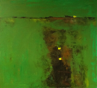 Картина под названием "Silence in which ra…" - Alla Ronikier, Подлинное произведение искусства, Масло Установлен на Деревянн…