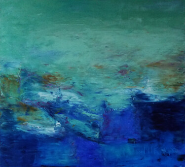 Painting titled "Far beyond" by Alla Ronikier, Original Artwork, Oil Mounted on Wood Stretcher frame