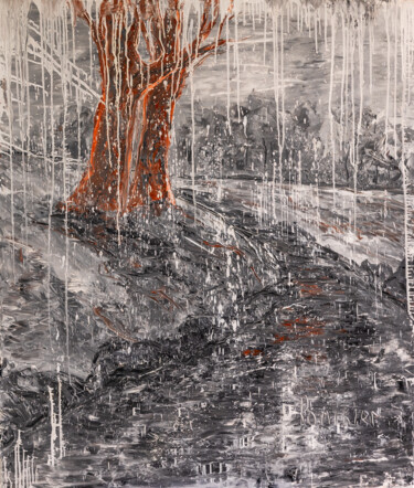 Schilderij getiteld "Saga of the Trees 3" door Alla Ronikier, Origineel Kunstwerk, Olie