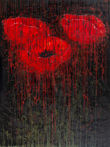 Peinture intitulée "Poppy dream" par Alla Ronikier, Œuvre d'art originale, Huile
