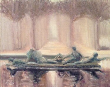 Картина под названием "Раннее утро,туман,…" - Алла Сенаторова, Подлинное произведение искусства, Масло