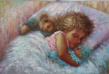 Картина под названием "Sweet dreams / Слад…" - Alla Tatarinova, Подлинное произведение искусства, Масло