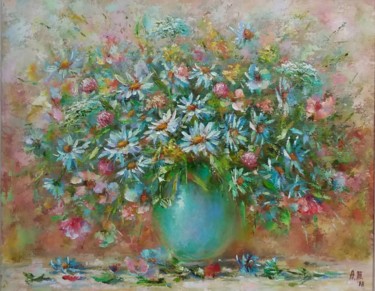 Painting titled "Bouquet of wild flo…" by Alla Tatarinova, Original Artwork, Oil