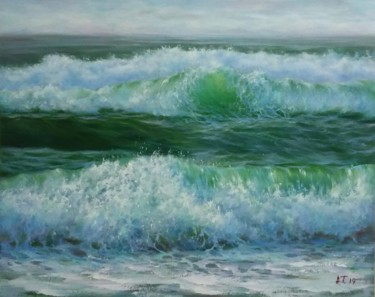 Painting titled "The waves / Волны" by Alla Tatarinova, Original Artwork, Oil