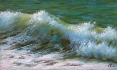 Painting titled "Wave / Волна" by Alla Tatarinova, Original Artwork, Oil