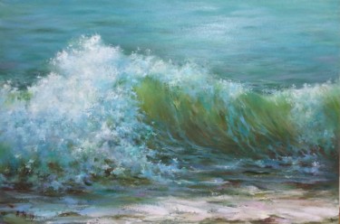 Pintura intitulada "Foamy wave" por Alla Tatarinova, Obras de arte originais, Óleo