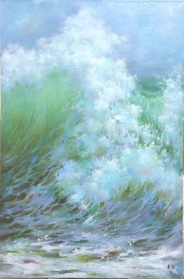 Painting titled "High wave" by Alla Tatarinova, Original Artwork, Oil