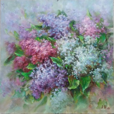 Painting titled "Lilac" by Alla Tatarinova, Original Artwork, Oil