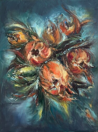 Peinture intitulée "Flower power" par Alla Wittkowski, Œuvre d'art originale, Huile