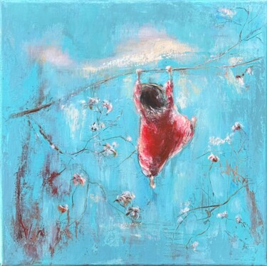 Painting titled "Swinging child" by Alla Wittkowski, Original Artwork, Acrylic