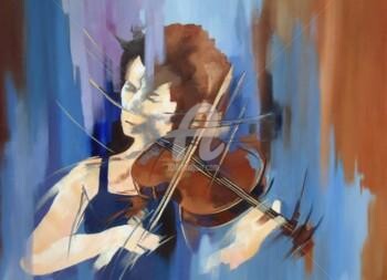 Peinture intitulée "arpège pour violon" par Allais Rabeux, Œuvre d'art originale