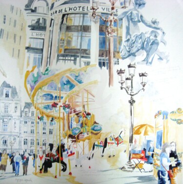 Painting titled "Baz art hôtel de vi…" by Allais Rabeux, Original Artwork, Watercolor