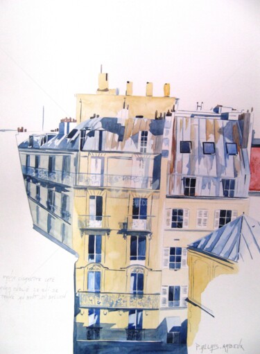 Painting titled "toits de ponthieu" by Allais Rabeux, Original Artwork
